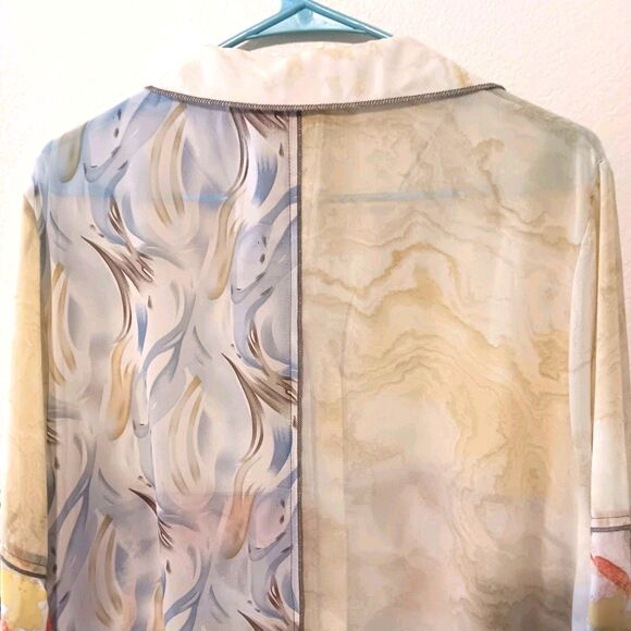 Vintage Concept XL Art-To-Wear Patchwork Blouse Tunic Abstract Floral Print... - Picture 10 of 14